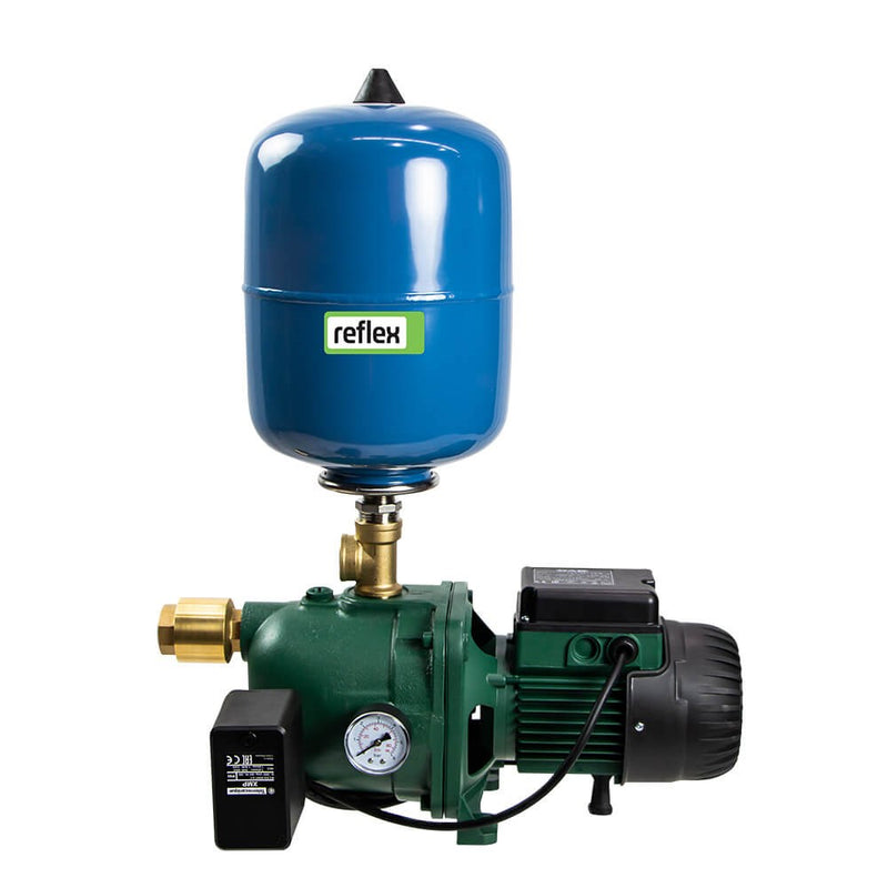 DAB-102MP-18V Surface Mounted Cast Iron Jet Pump with Pressure Switch & 18 Litre Pressure Tank 0.75KW 240V (711559)