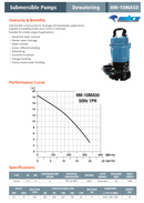 SABRE HM-10MA50  Automatic Cast Iron Submersible Construction Drainage Pump 0.75KW 240V  with Layflat hose and Chain