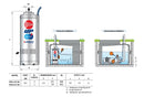 Pedrollo UPm 2/4-GE Automatic Submersible Multistage Pump 0.75KW 240V